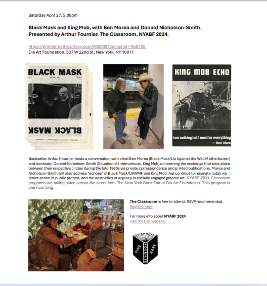 [Event] Black Mask and King Mob, with Ben Morea and Donald Nicholson ...